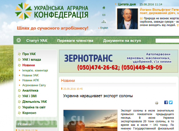Достижения украинской экономики: экспорт соломы побил все рекорды | Русская весна