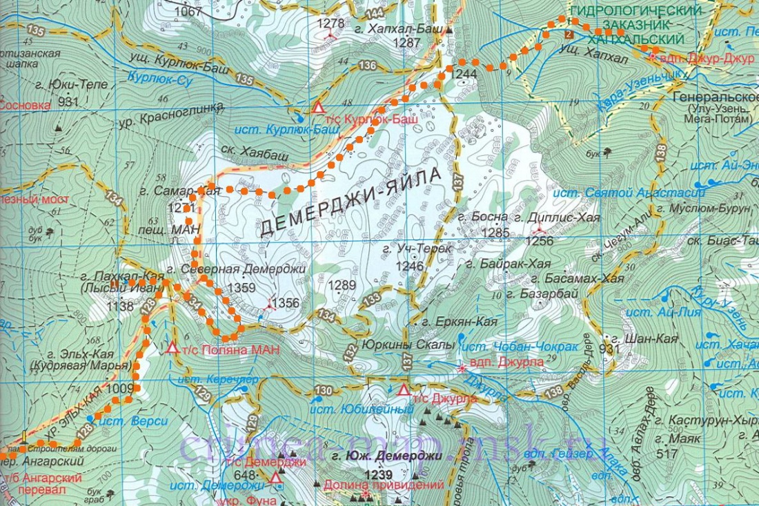 Чатыр даг крым местонахождение карта крыма